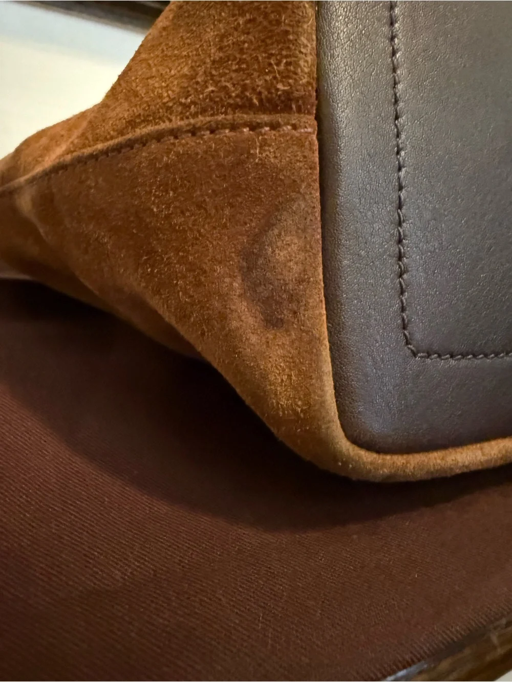 Vintage Coach Brown Suede Top Handle Tote Bag